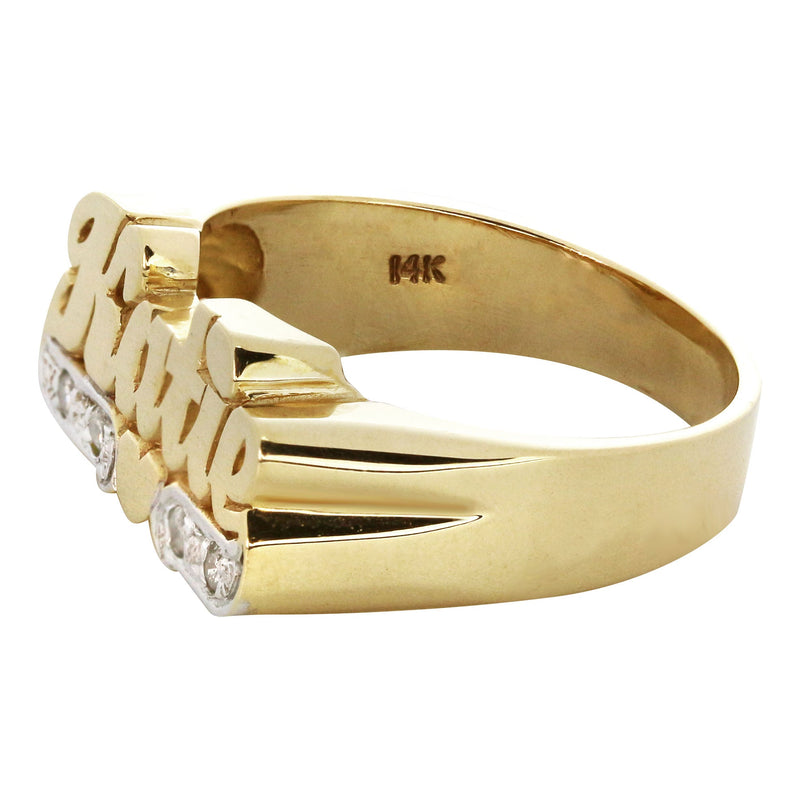 14K Diamond Gold Name Ring | Appx. 5 Grams