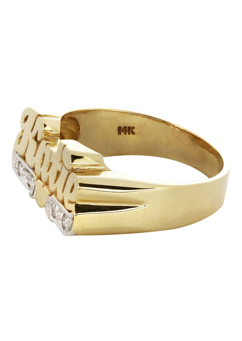 14K Diamond Gold Name Ring | Appx. 5 Grams