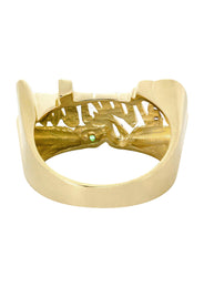 14K Diamond & Emerald Gold Name Ring | Appx. 4.8 Grams