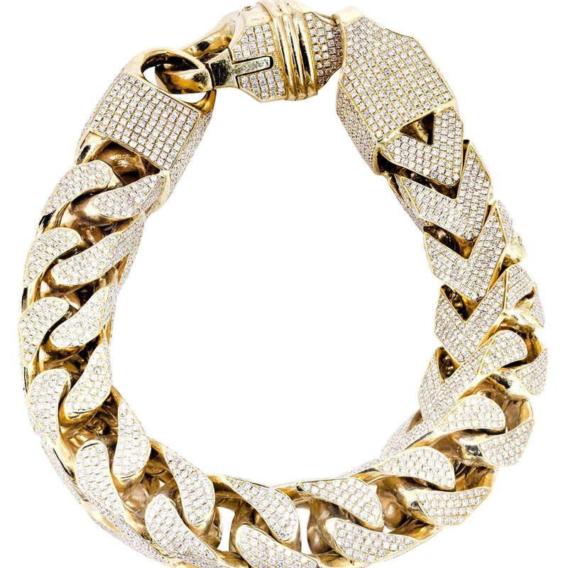 10K Diamond Franco Bracelet | 43.18 Carats | 16 mm  Width