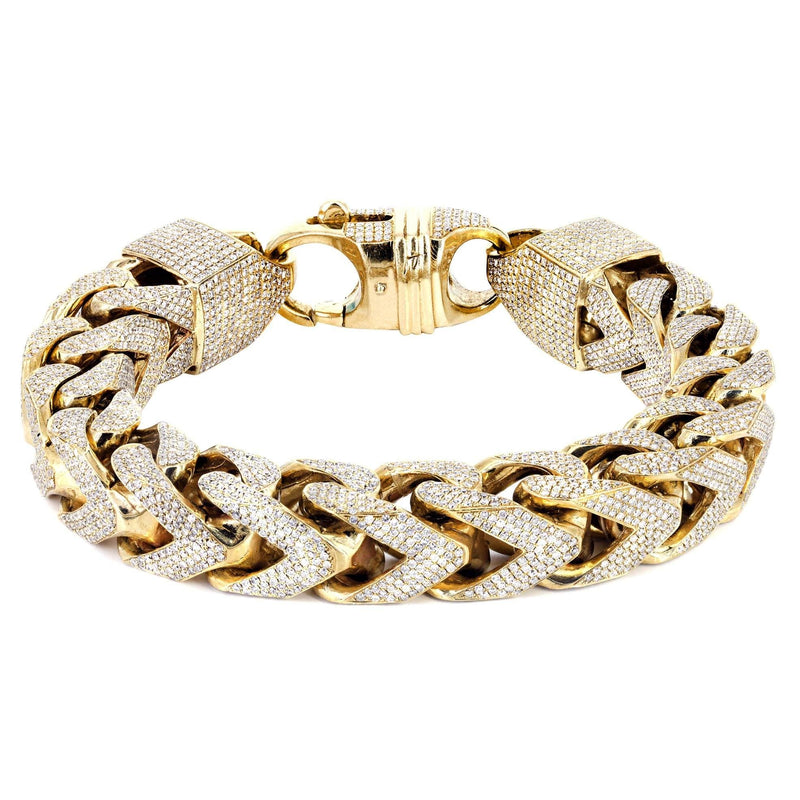 10K Diamond Franco Bracelet | 43.18 Carats | 16 mm  Width