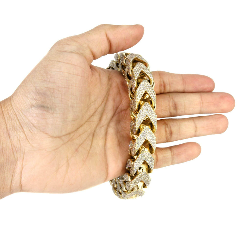 10K Diamond Franco Bracelet | 43.18 Carats | 16 mm  Width