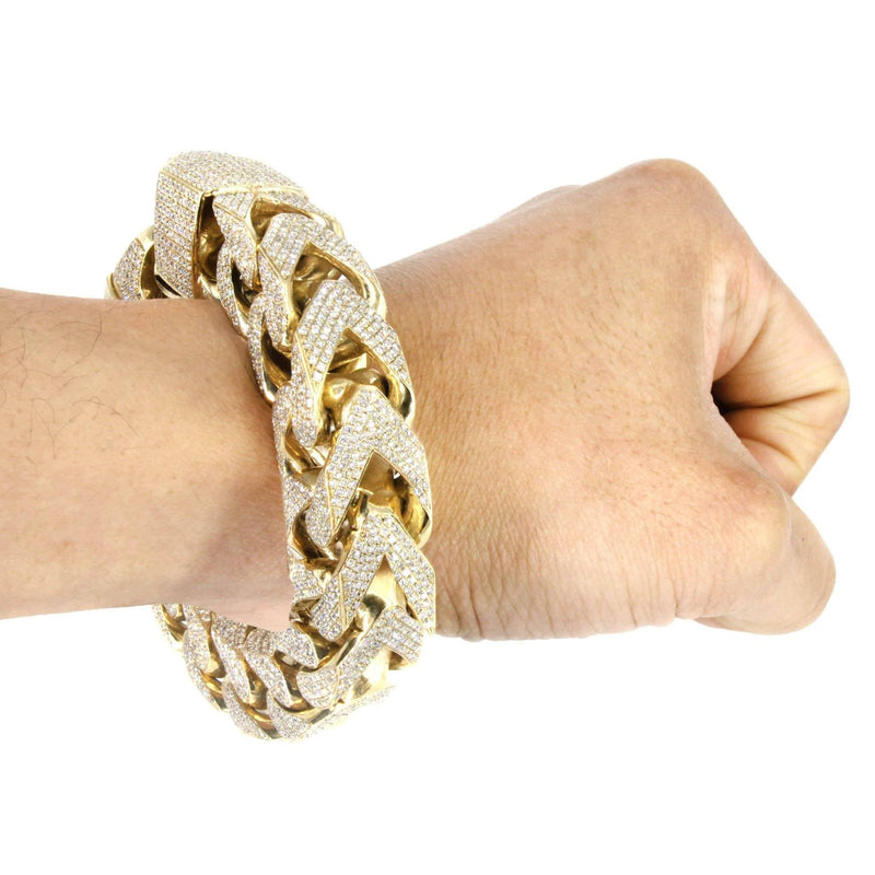 10K Diamond Franco Bracelet | 43.18 Carats | 16 mm  Width