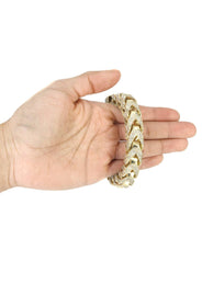 10K Diamond Franco Bracelet | 28.8 Carats | 14 mm Width