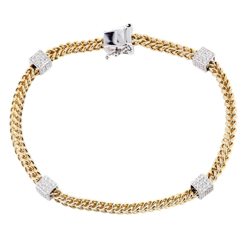 14K Diamond Franco Bracelet | 2.50 Carats | 6 mm Width