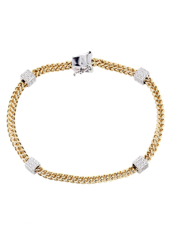 14K Diamond Franco Bracelet | 2.50 Carats | 6 mm Width