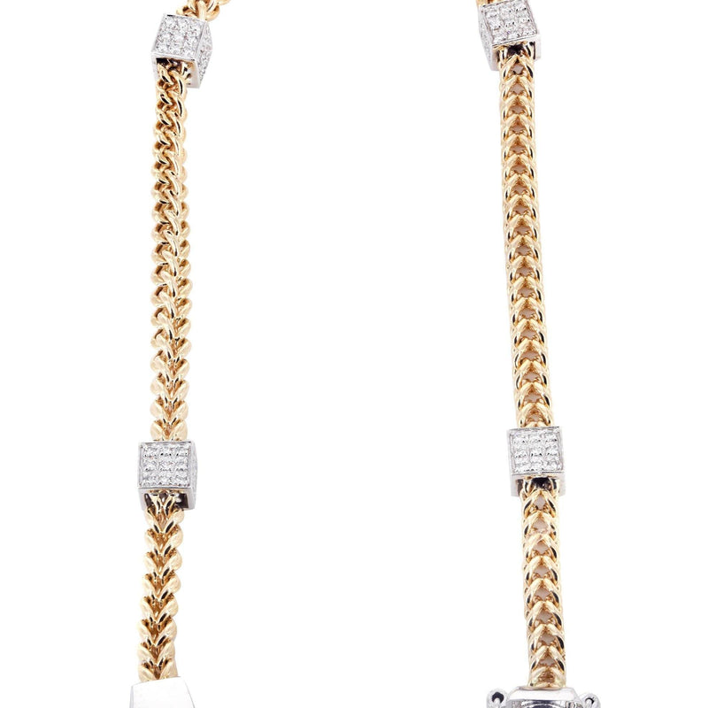 14K Diamond Franco Bracelet | 2.50 Carats | 6 mm Width