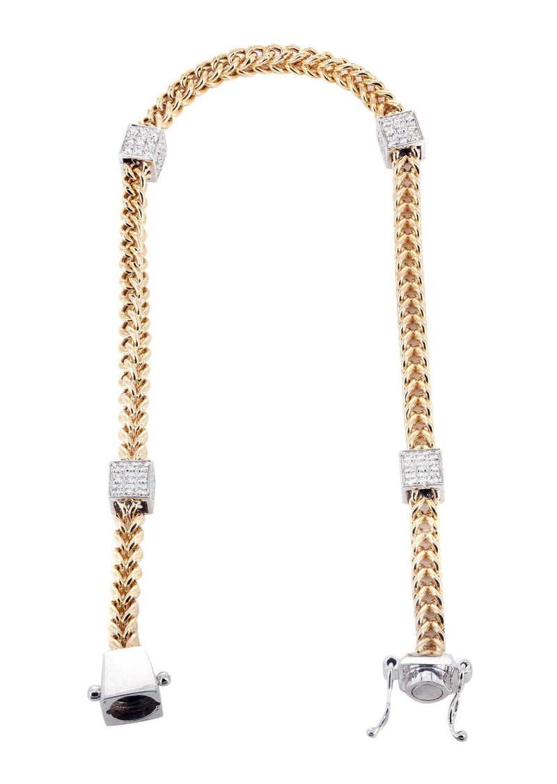 14K Diamond Franco Bracelet | 2.50 Carats | 6 mm Width