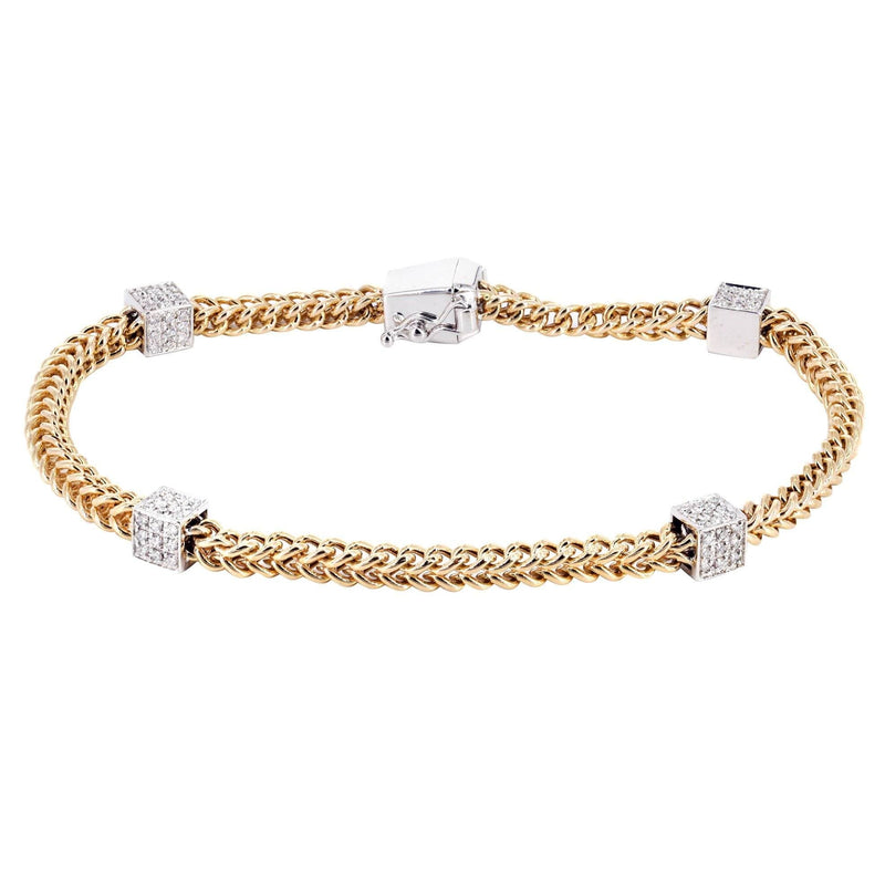 14K Diamond Franco Bracelet | 2.50 Carats | 6 mm Width