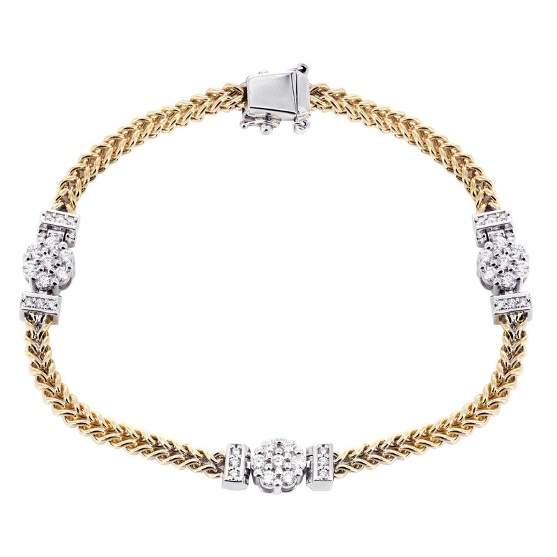 14K Diamond Franco Bracelet | 1.46 Carats | 8 mm Width