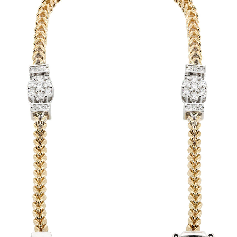 14K Diamond Franco Bracelet | 1.46 Carats | 8 mm Width
