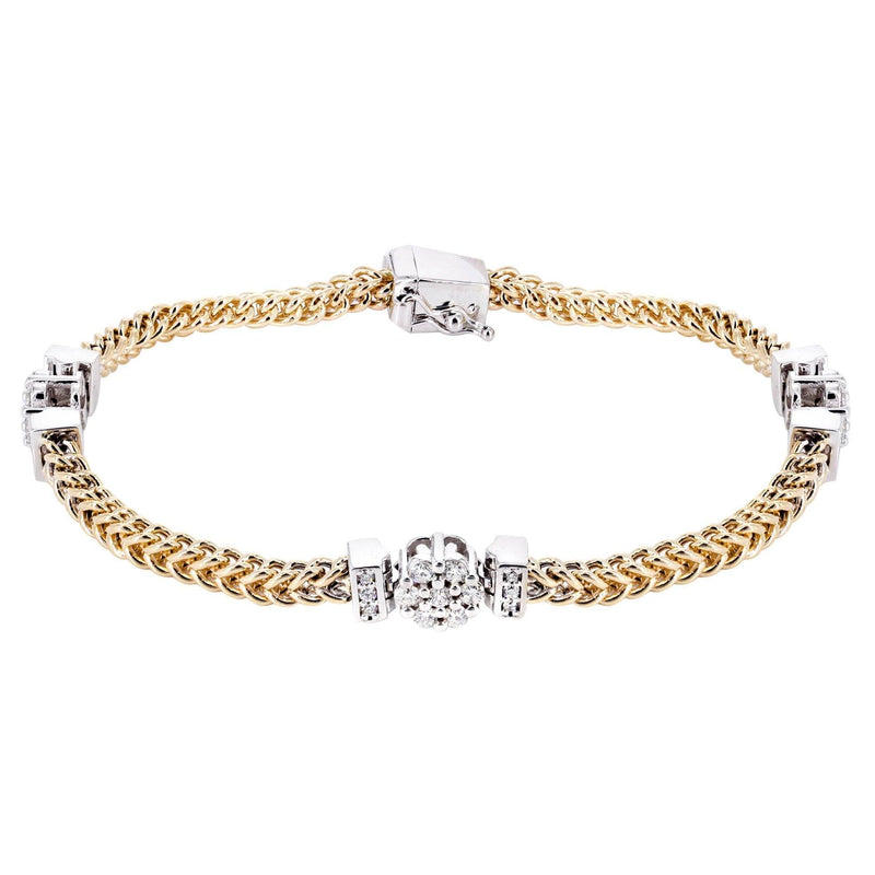 14K Diamond Franco Bracelet | 1.46 Carats | 8 mm Width
