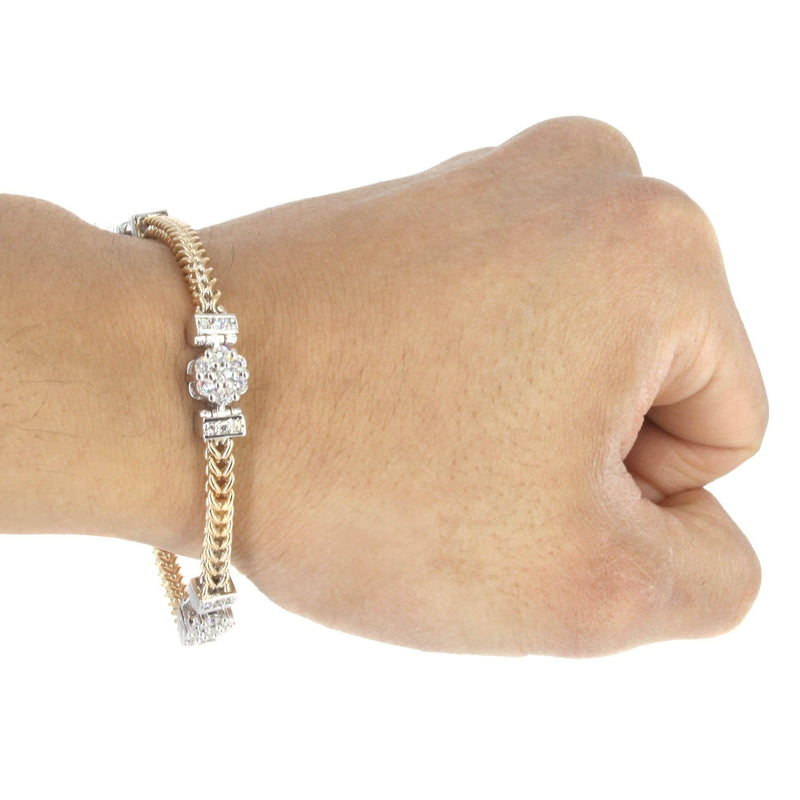 14K Diamond Franco Bracelet | 1.46 Carats | 8 mm Width