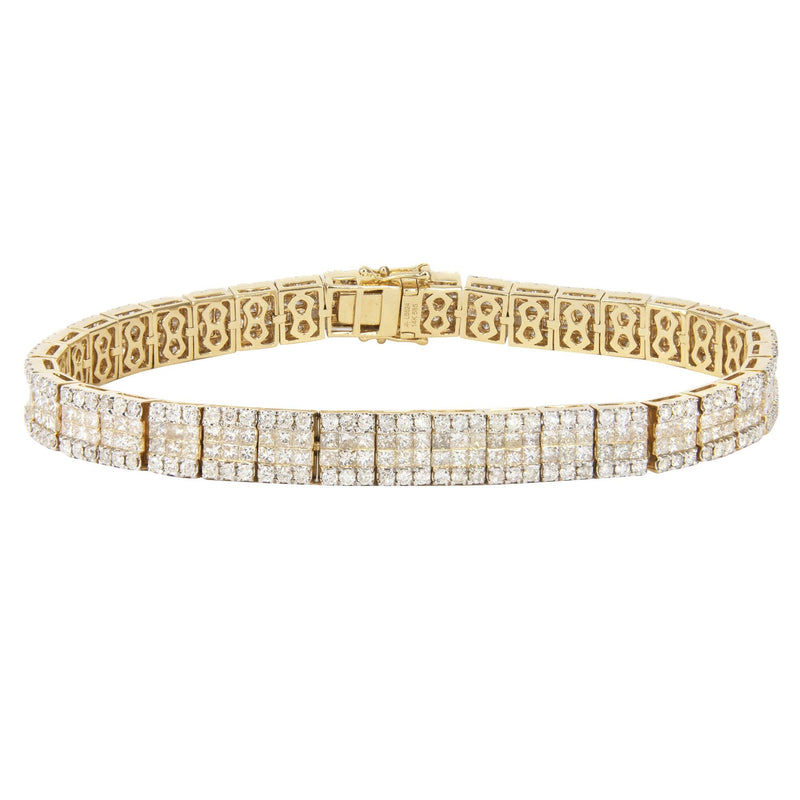 14K Yellow Gold Diamond Tennis Bracelet | 26.98 Grams | 11 Carats