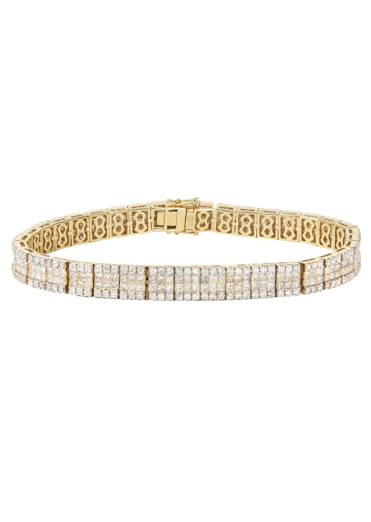 14K Yellow Gold Diamond Tennis Bracelet | 26.98 Grams | 11 Carats