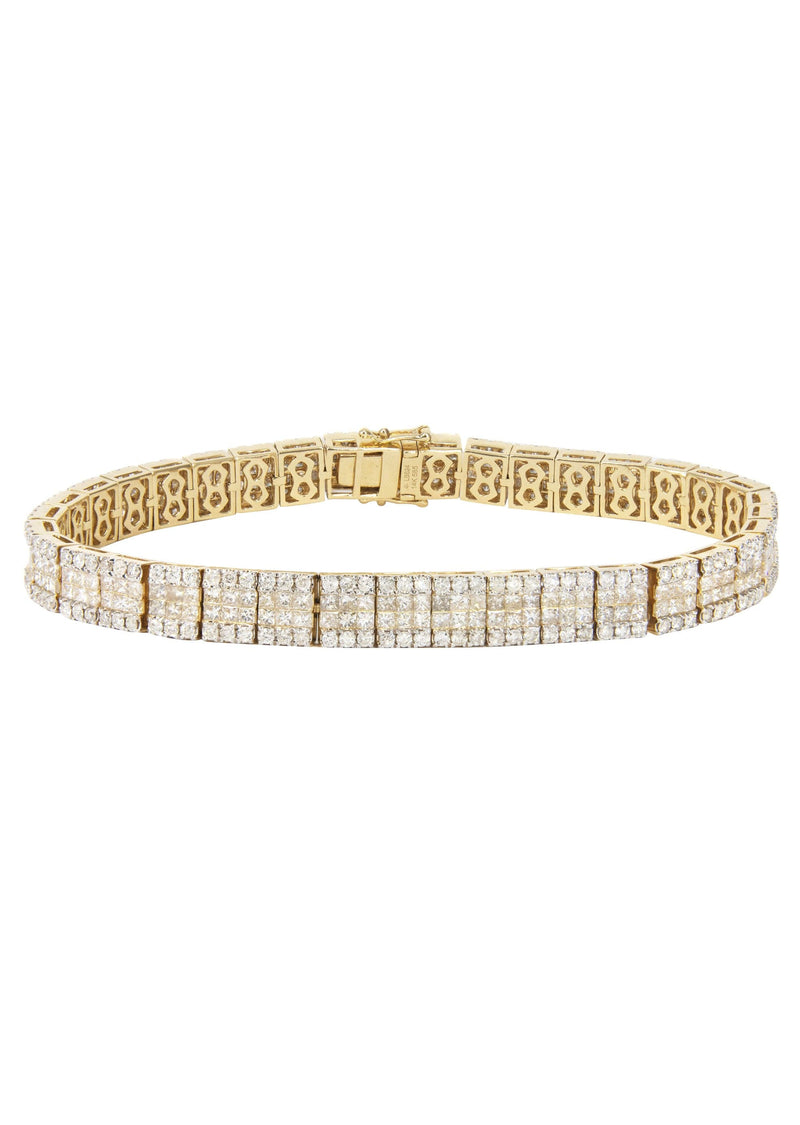 14K Yellow Gold Diamond Tennis Bracelet | 26.98 Grams | 11 Carats
