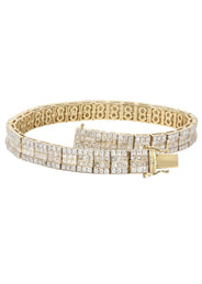 14K Yellow Gold Diamond Tennis Bracelet | 26.98 Grams | 11 Carats