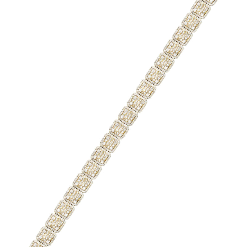 14K Yellow Gold Diamond Cluster Bracelet | 34.83 Grams | 14.73 Carats
