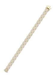 14K Yellow Gold Diamond Cluster Bracelet | 34.83 Grams | 14.73 Carats