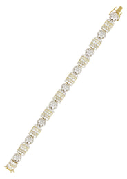 14K Yellow Gold Diamond Cluster Bracelet | 33.97 Grams | 21.15 Carats