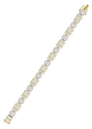 14K Yellow Gold Cluster Diamond Bracelet | 33.97 Grams | 21.15 Carats