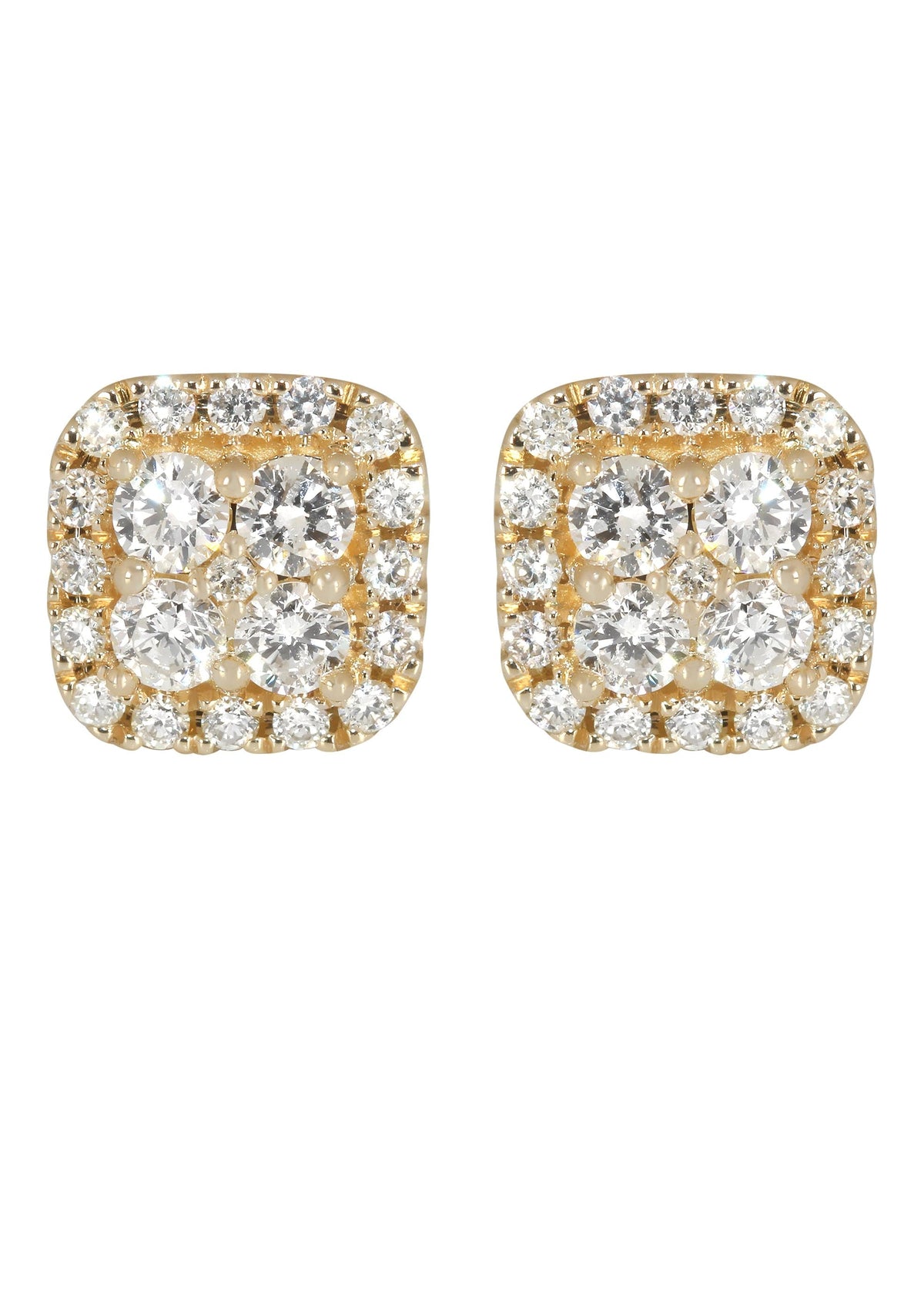 Mens Stud Diamond Earrings | 0.77 Carats 14K Yellow Gold