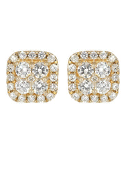 Mens Stud Diamond Earrings | 0.77 Carats 14K Yellow Gold