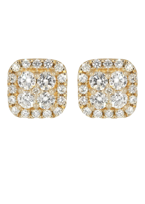 Mens Stud Diamond Earrings | 0.77 Carats 14K Yellow Gold