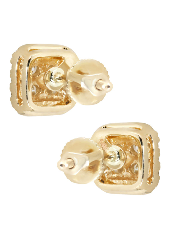 Mens Stud Diamond Earrings | 0.77 Carats 14K Yellow Gold