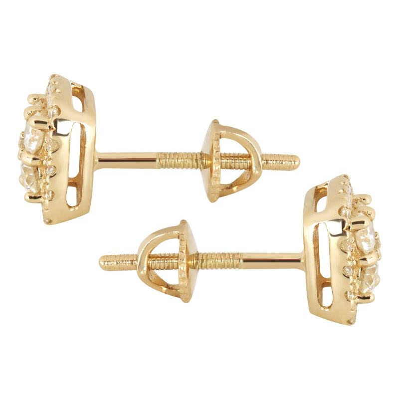 Mens Stud Diamond Earrings | 0.77 Carats 14K Yellow Gold