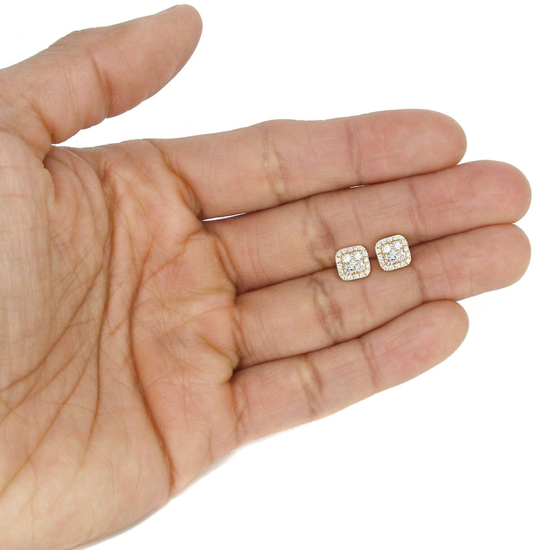 Mens Stud Diamond Earrings | 0.77 Carats 14K Yellow Gold