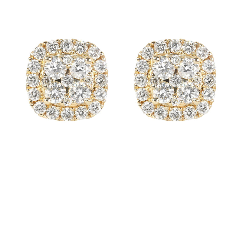 Mens Stud Diamond Earrings | 0.91 Carats 14K Yellow Gold
