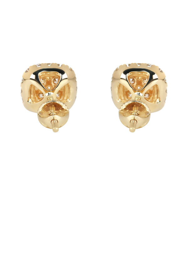 Mens Stud Diamond Earrings | 0.91 Carats 14K Yellow Gold