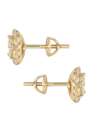 Mens Stud Diamond Earrings | 0.91 Carats 14K Yellow Gold