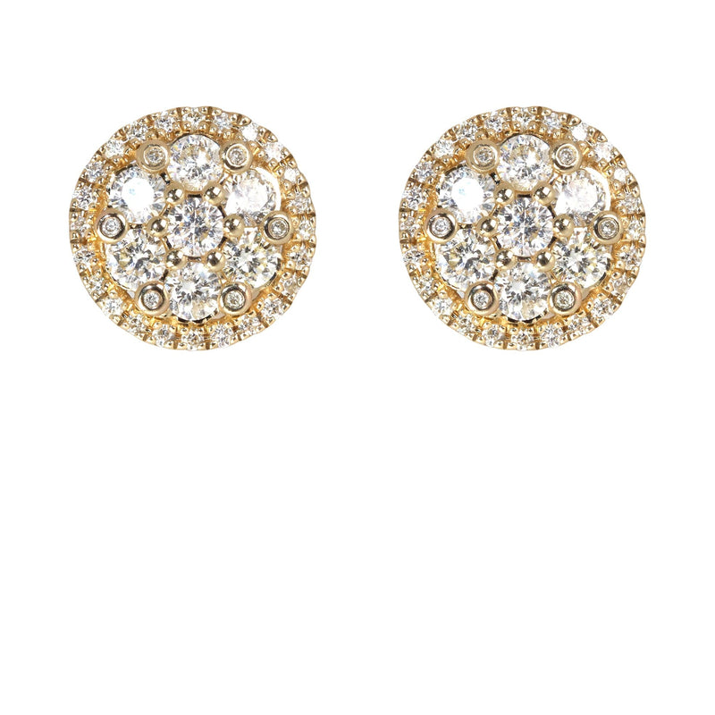 Mens Stud Diamond Earrings | 1.09 Carats 14K Yellow Gold