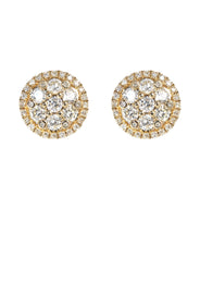 Mens Stud Diamond Earrings | 1.09 Carats 14K Yellow Gold