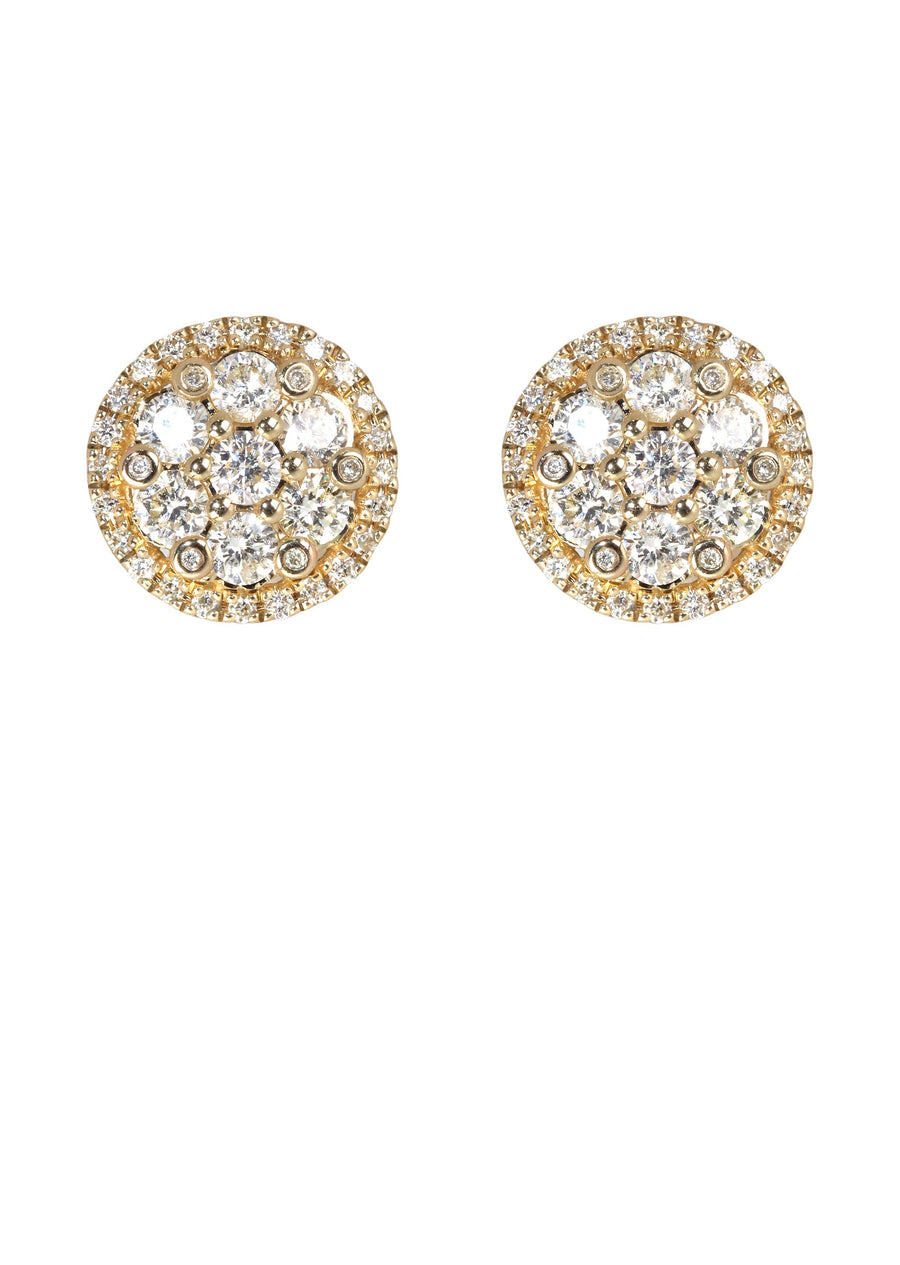 Mens Stud Diamond Earrings | 1.09 Carats 14K Yellow Gold
