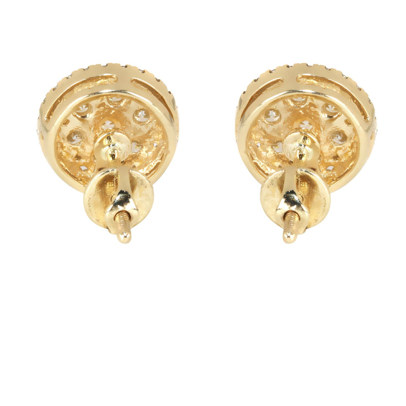 Mens Stud Diamond Earrings | 1.09 Carats 14K Yellow Gold
