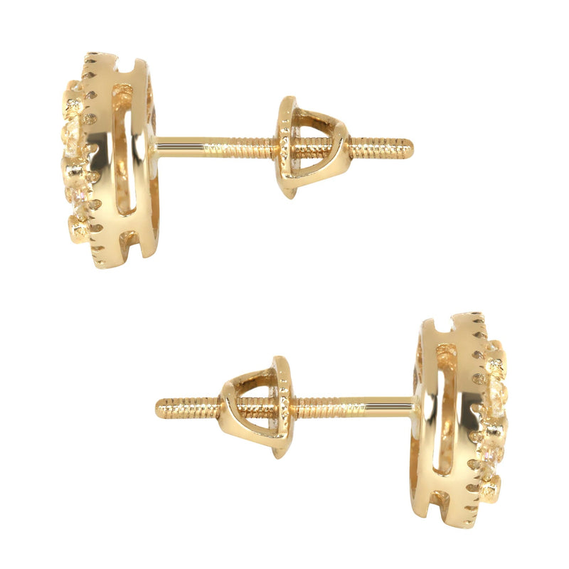 Mens Stud Diamond Earrings | 1.09 Carats 14K Yellow Gold