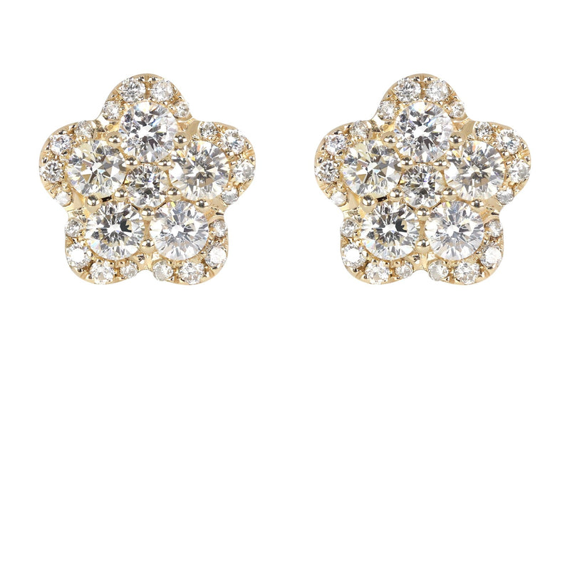 Mens Stud Diamond Earrings | 1.07 Carats 14K Yellow Gold