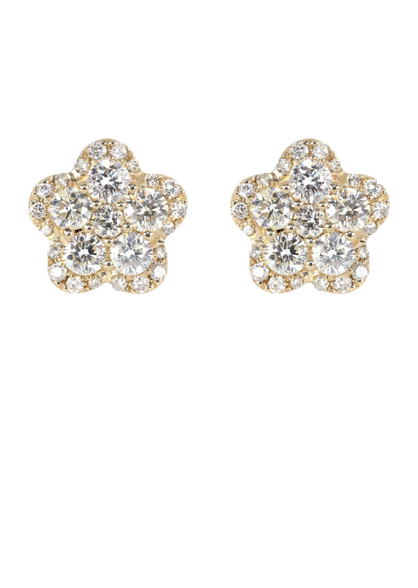Mens Stud Diamond Earrings | 1.07 Carats 14K Yellow Gold