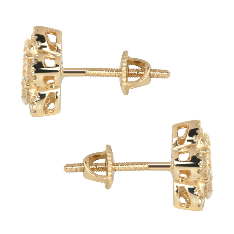 Mens Stud Diamond Earrings | 1.07 Carats 14K Yellow Gold
