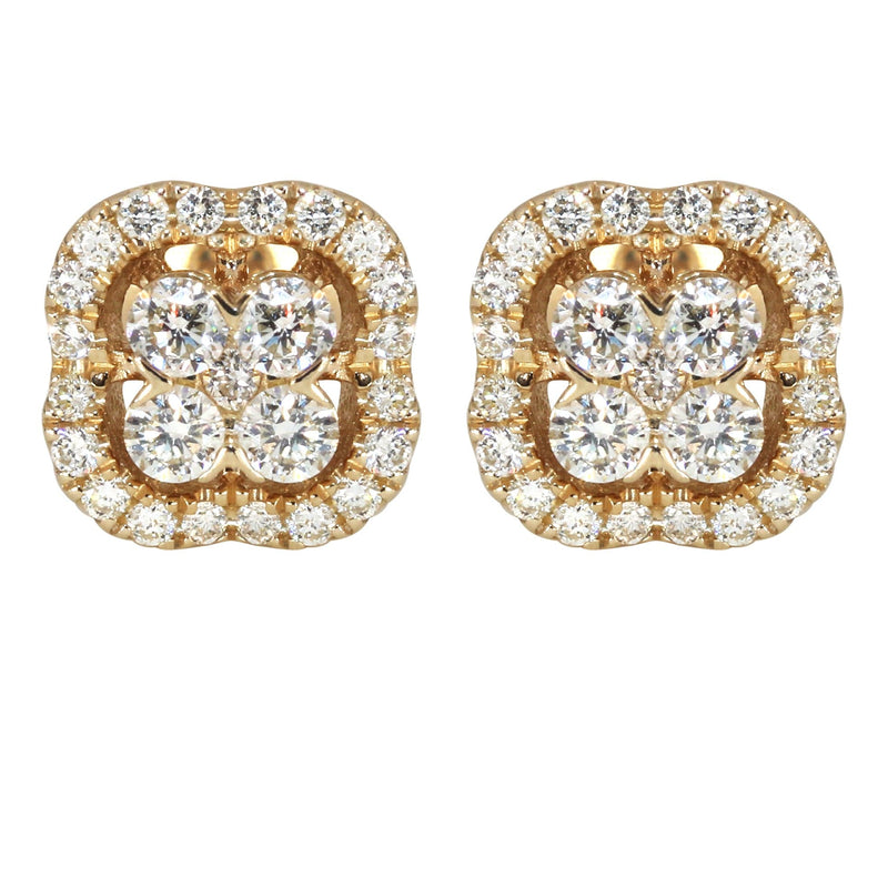 Mens Stud Diamond Earrings | 0.67 Carats 14K Yellow Gold