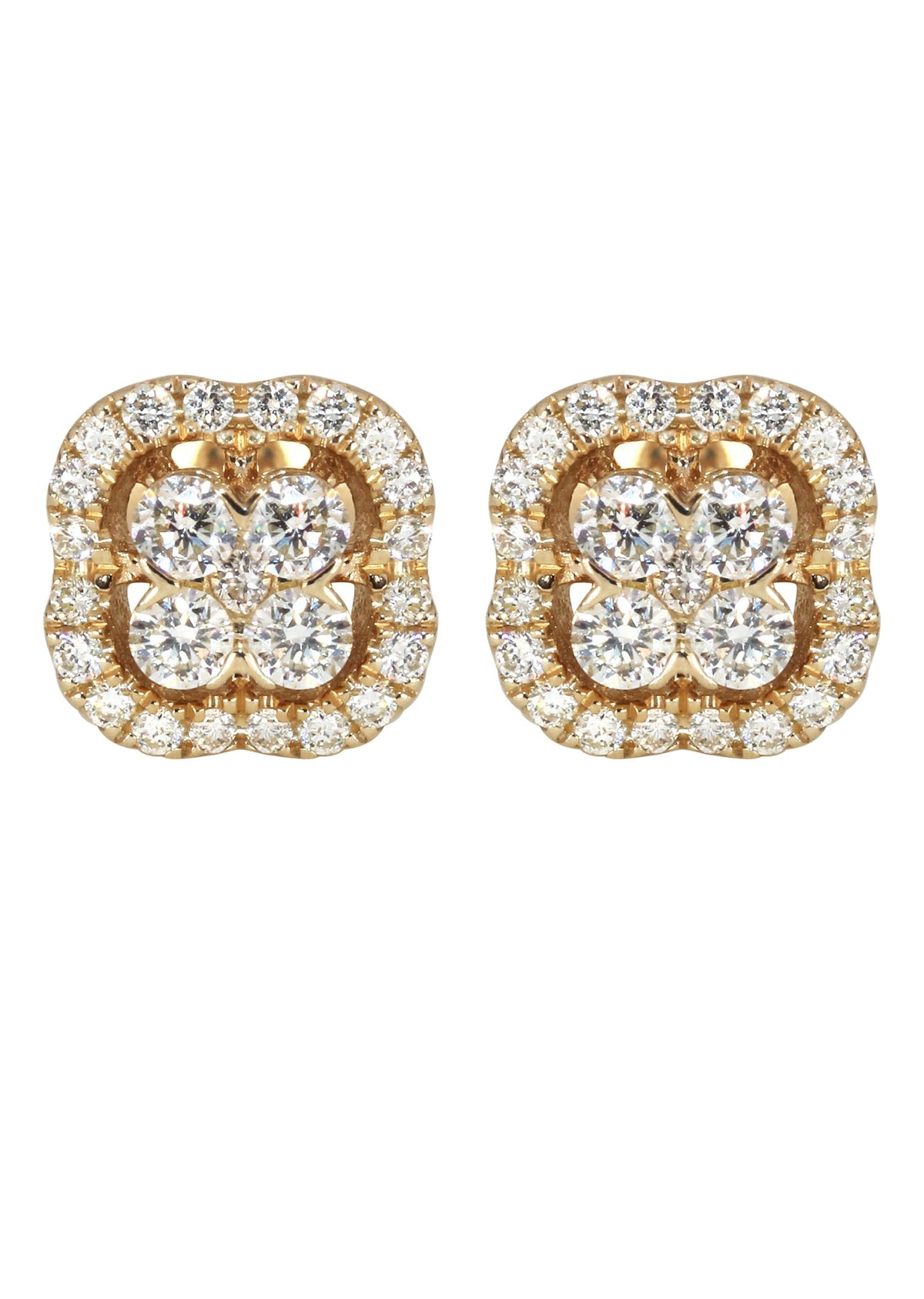 Mens Stud Diamond Earrings | 0.67 Carats 14K Yellow Gold