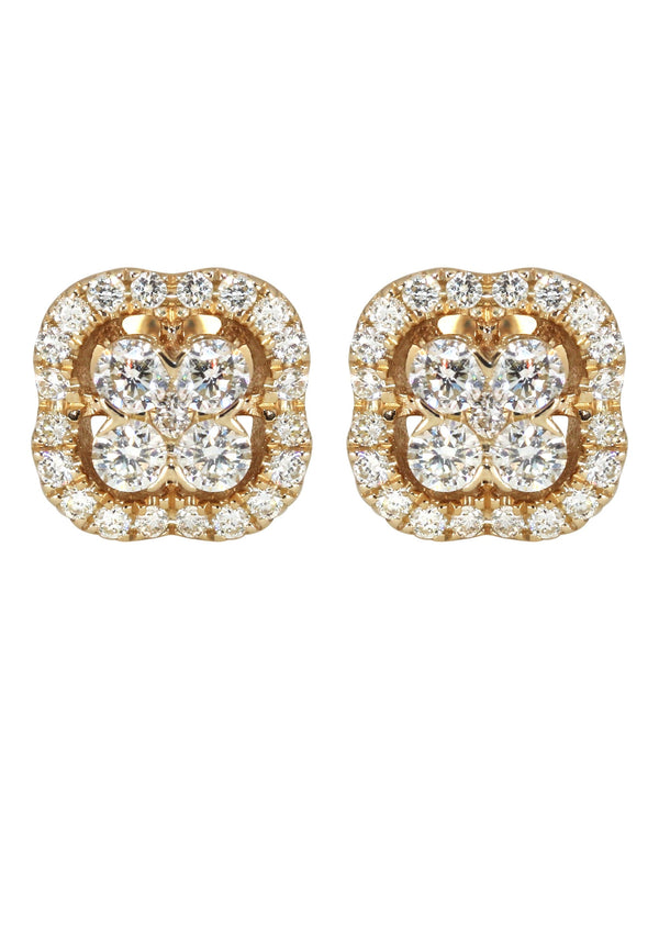 Mens Stud Diamond Earrings | 0.67 Carats 14K Yellow Gold