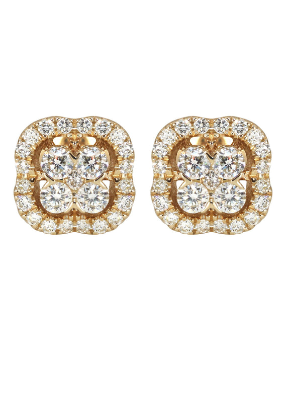 Mens Stud Diamond Earrings | 0.67 Carats 14K Yellow Gold