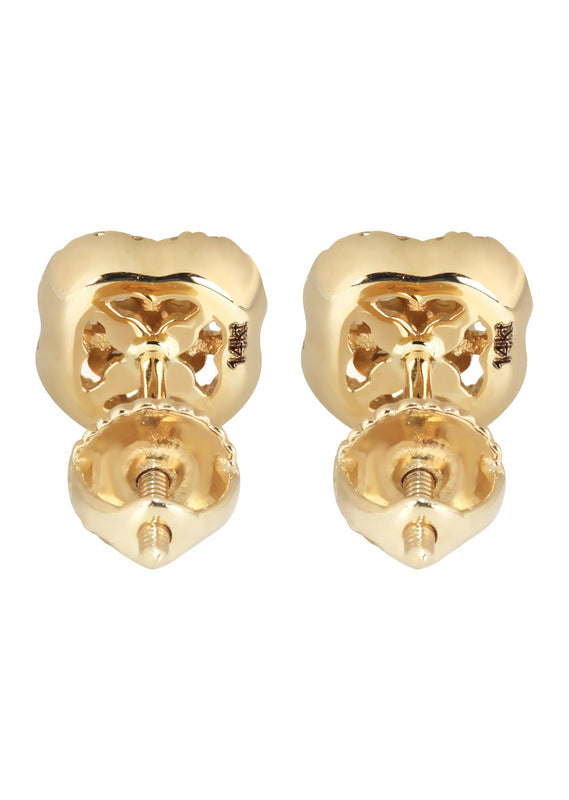 Mens Stud Diamond Earrings | 0.67 Carats 14K Yellow Gold