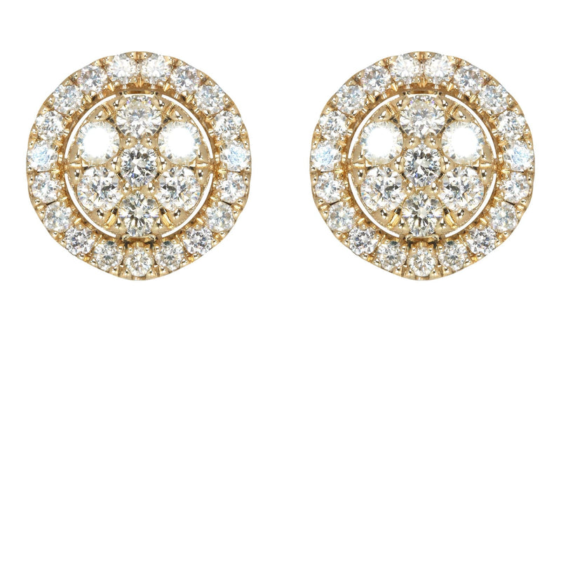 Mens Stud Diamond Earrings | 1.17 Carats 14K Yellow Gold