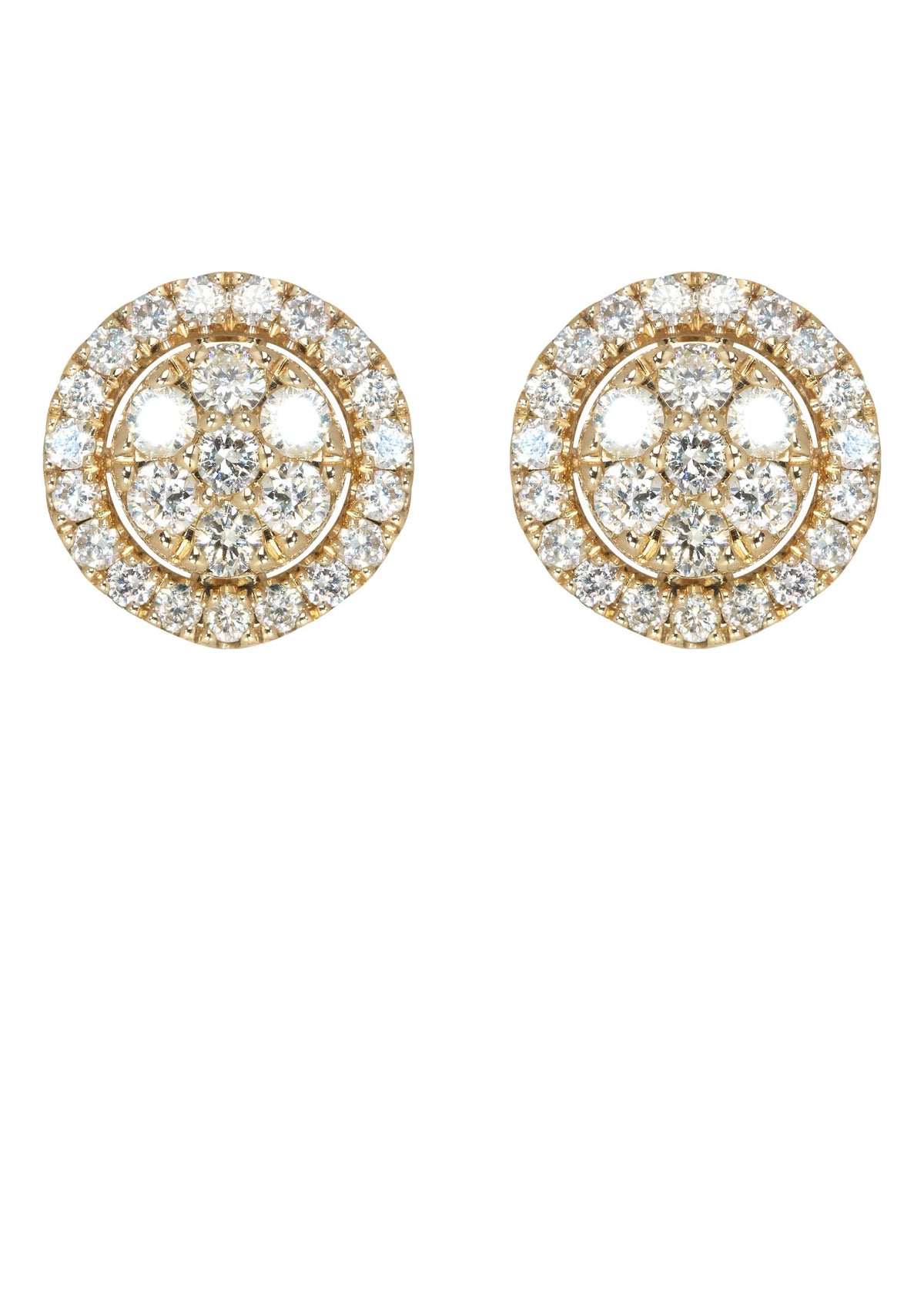 Mens Stud Diamond Earrings | 1.17 Carats 14K Yellow Gold
