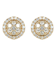 Mens Stud Diamond Earrings | 1.17 Carats 14K Yellow Gold